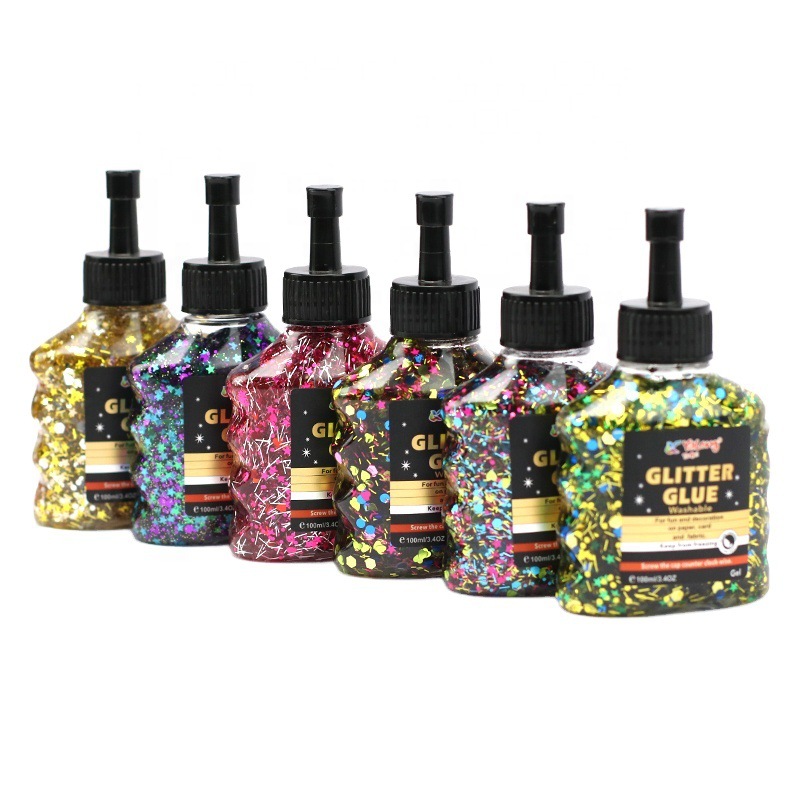 Yalong Cross-border students' DIY drawing, particle color glue, gold powder glue, sequin liquid glue