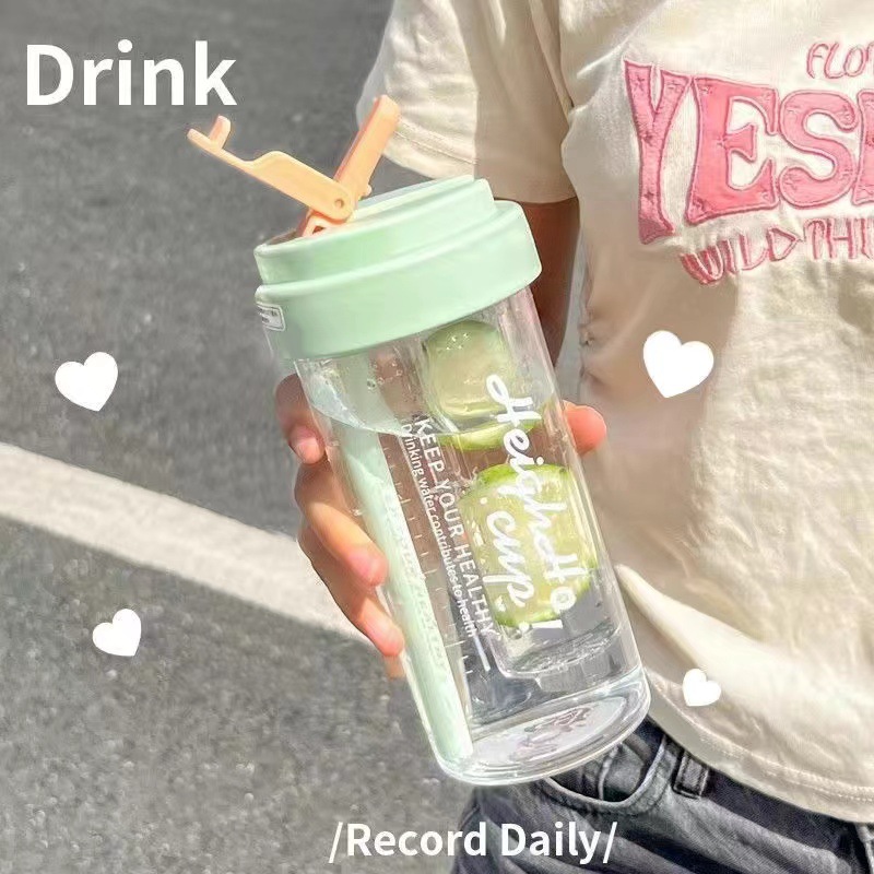 Summer water cup, women's ins straw cup, student high appearance level, tea-water separation tea cup, men's style, office worker beauty enthusiast details Picture