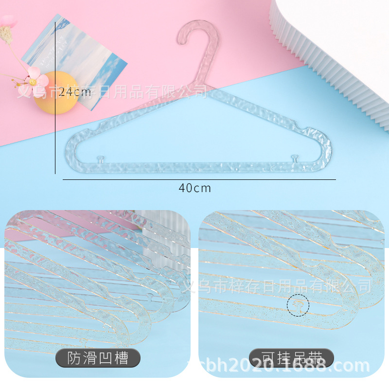 无痕衣架透明学生衣服晾晒架带挂钩衣服撑子多功能衣挂服装店批发细节图