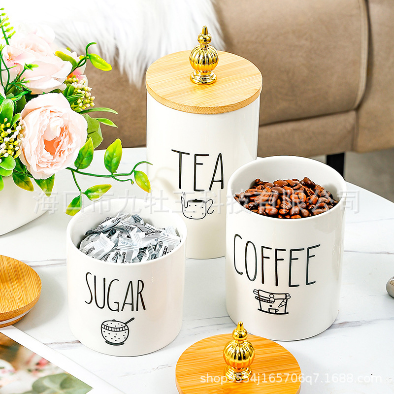 European and American European-style sealed cans for creative storage, snack ceramic cans, and grain storage cans