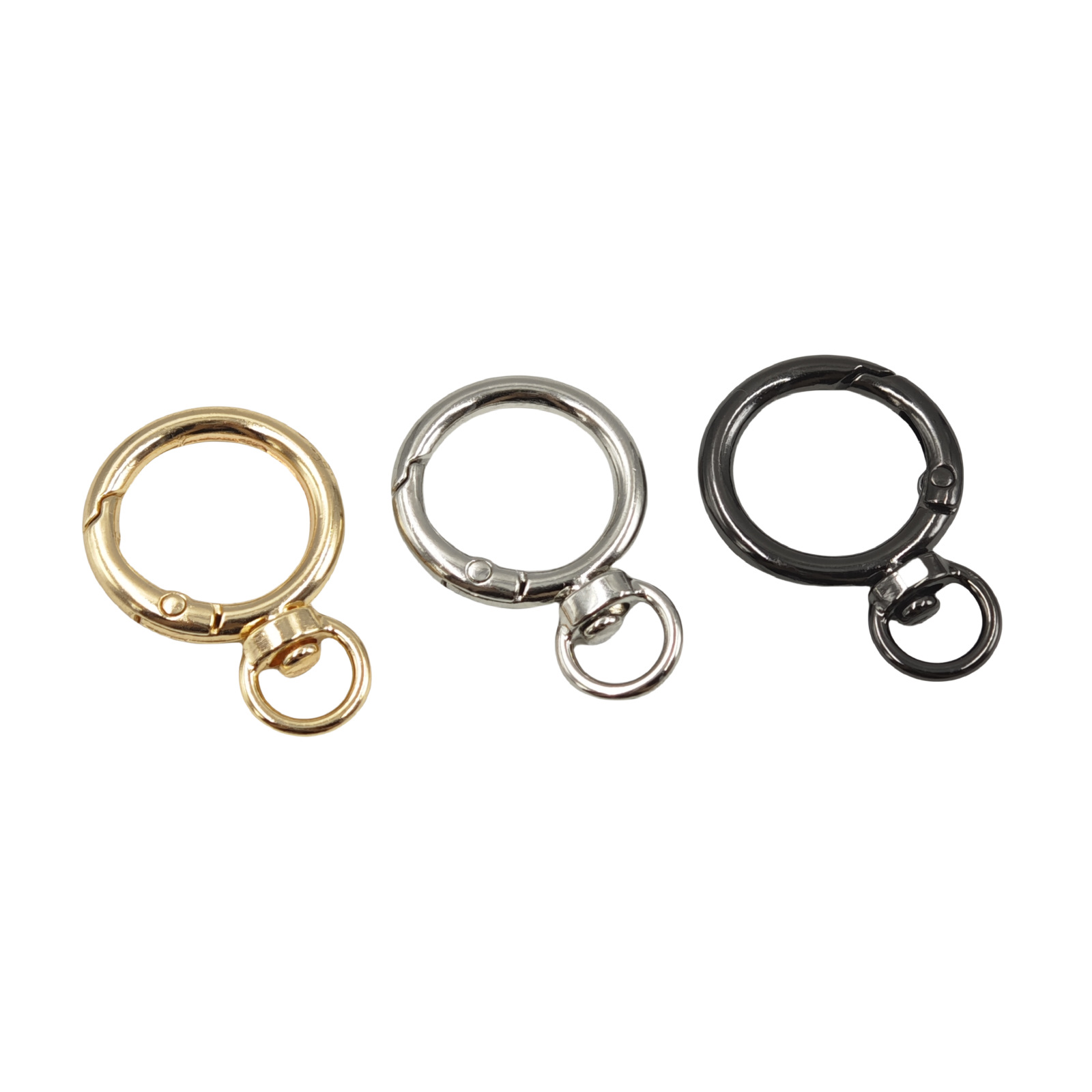 6-point spring buckle with tail ring, zinc alloy open spring ring, hardware spring, mobile phone bag key chain hook buckle Item Picture
