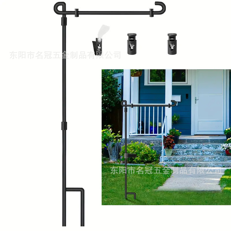 跨境户外花园旗杆金属美国庭院双面国旗亚麻花园旗帜独立日装饰