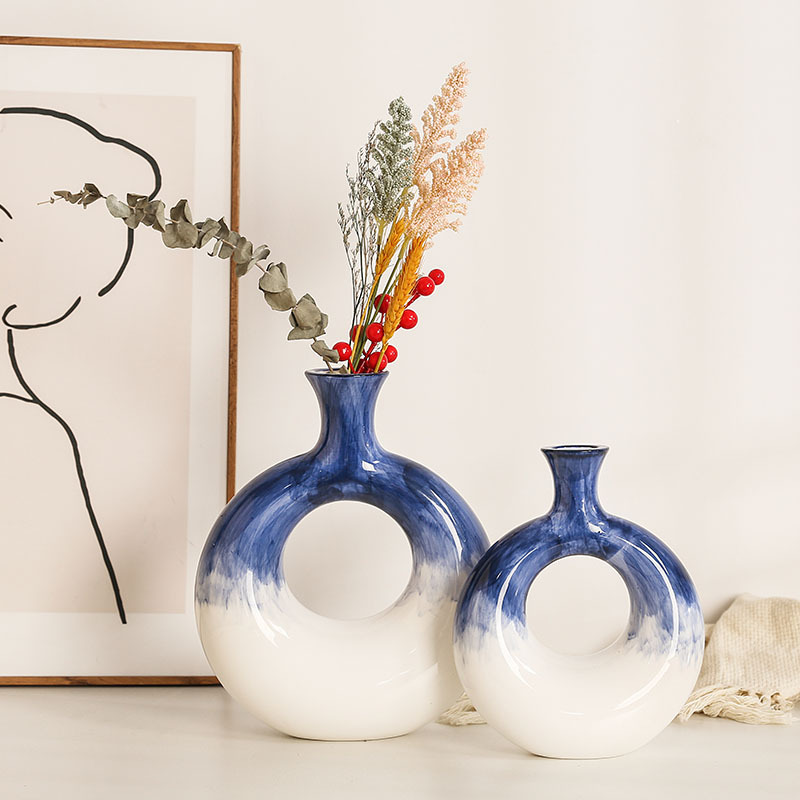 2025 Nordic-style creative handicrafts for the entrance hall, plain fired living room, high-end and light luxury decorative items, ceramic vases and ornaments Specification image