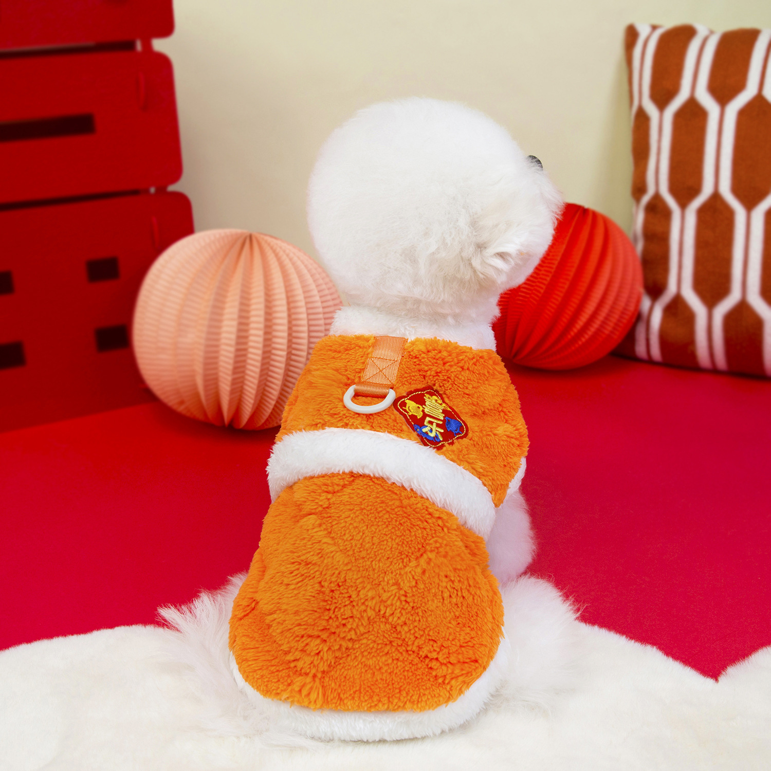 Pet clothing, dog clothes, autumn and winter fleece, festive outfits, new pet New Year clothing, 25 festive two-leg fleece Item Picture