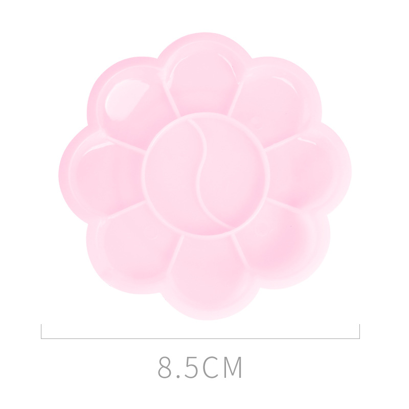 Children's painting plastic palette 8.5cm watercolor gouache plum blossom palette, pigment art palette wholesale Specification image