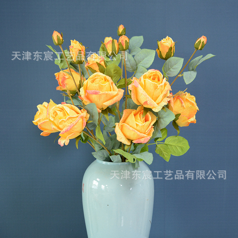 仿真花DIY发饰配件/假花/5朵塑膠花/仿真花/假花批发细节图