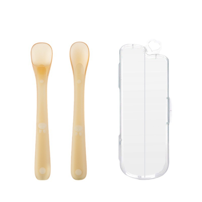 硅胶勺子婴儿勺新生儿硅胶软勺儿童辅食工具辅食餐具母婴用品批发白底实物图
