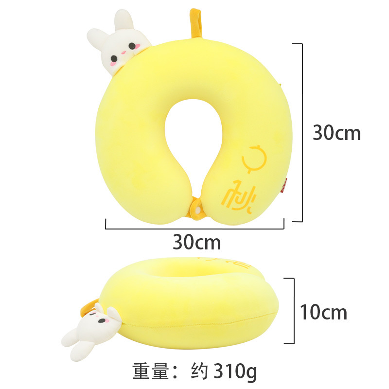 Memory foam cartoon rabbit U-shaped pillow, Mid-Autumn Festival corporate employee gift neck pillow, customized neck pillow Specification image