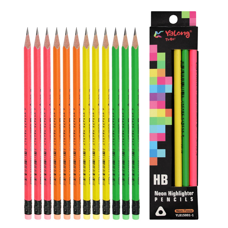 Neon fluorescent colored pencil set, a creative art tool for students' drawing