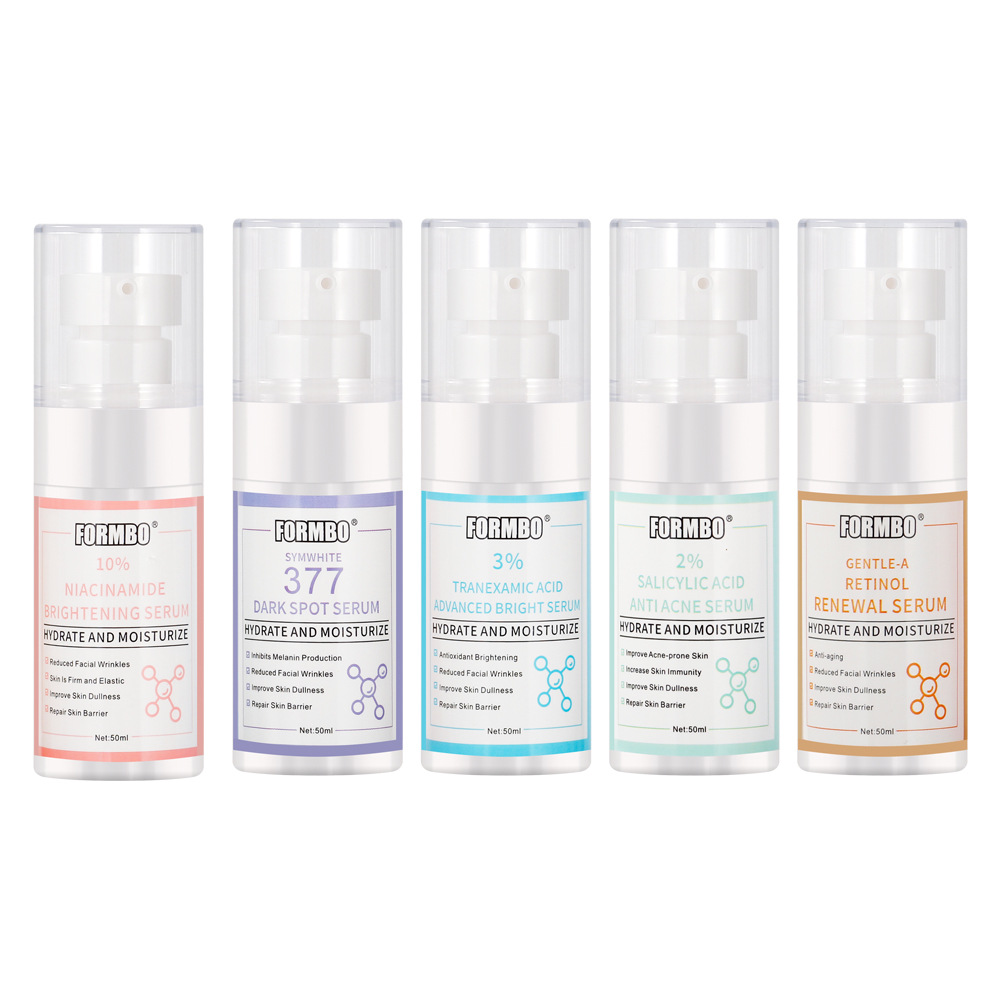 【跨境专供】FORMBO焕肤补水保湿玻尿酸收缩毛孔面部精华液批发白底实物图