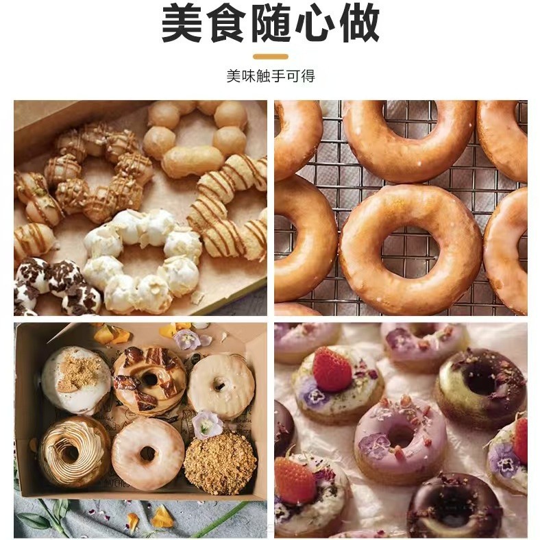 Commercial 5-6 12-compartment doughnut machine, popular street vending machine for plum blossom crispy doughnuts and double-sided electric heating waffles details Picture