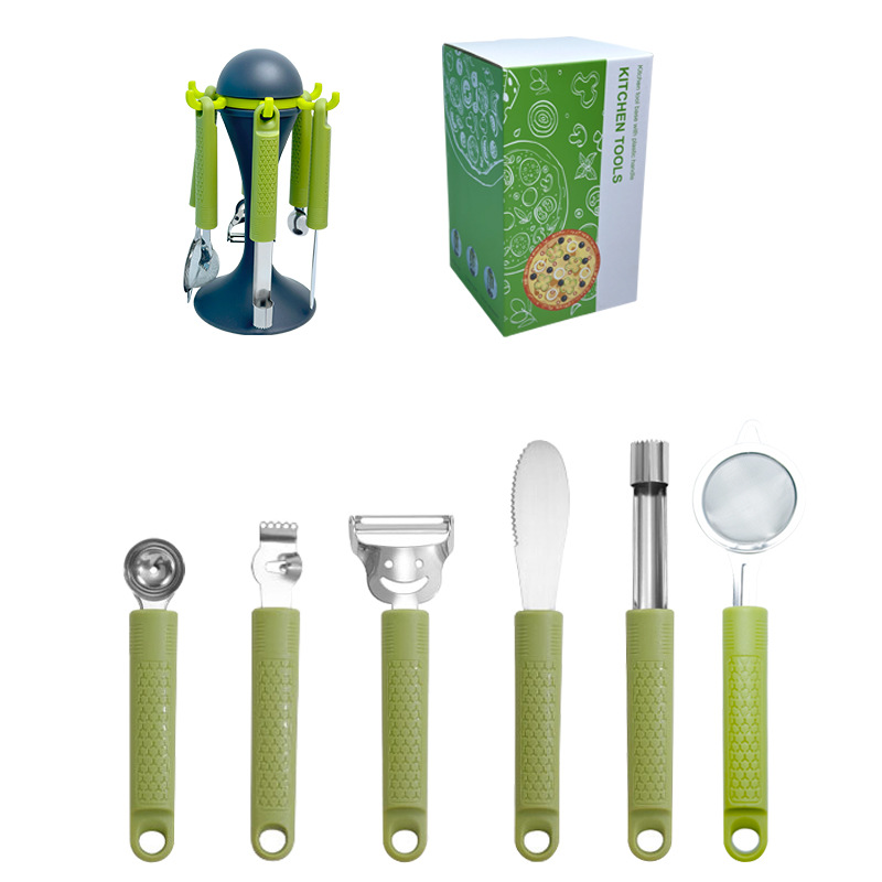 Cross-border kitchen tools set, pizza tools 6-piece set, baking tools, household peelers, bottle opening kitchenware Item Picture