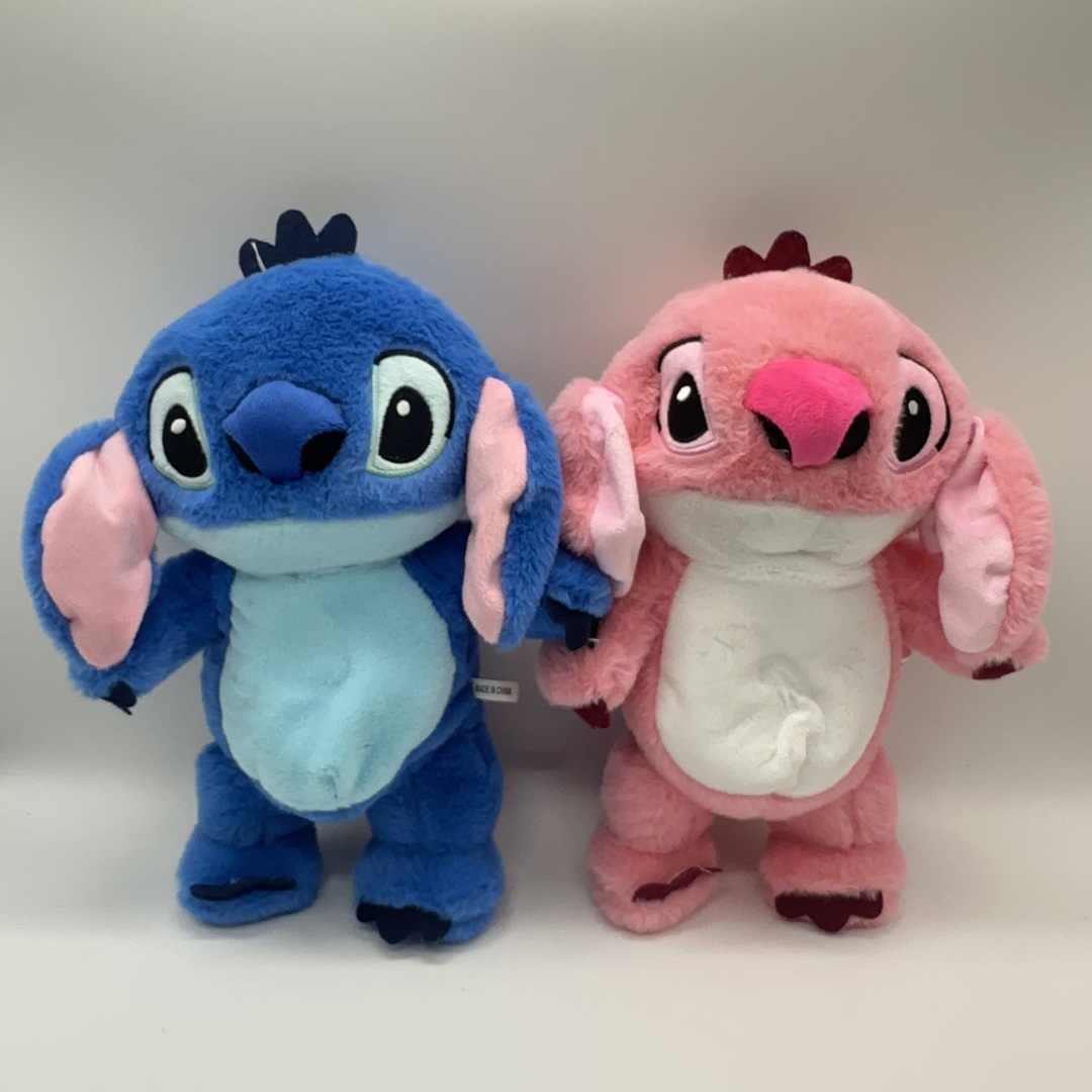 Cross-border toy, breathing Stitch children's plush doll, baby soothing music figurine, pneumatic long ears Specification image