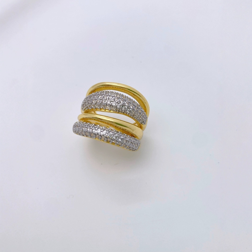 Cross-border exclusive copper plated with 18k gold and set with zircon rings, a variety of fashionable and retro open-mouth finger rings and loose-mouth rings Application Scenario