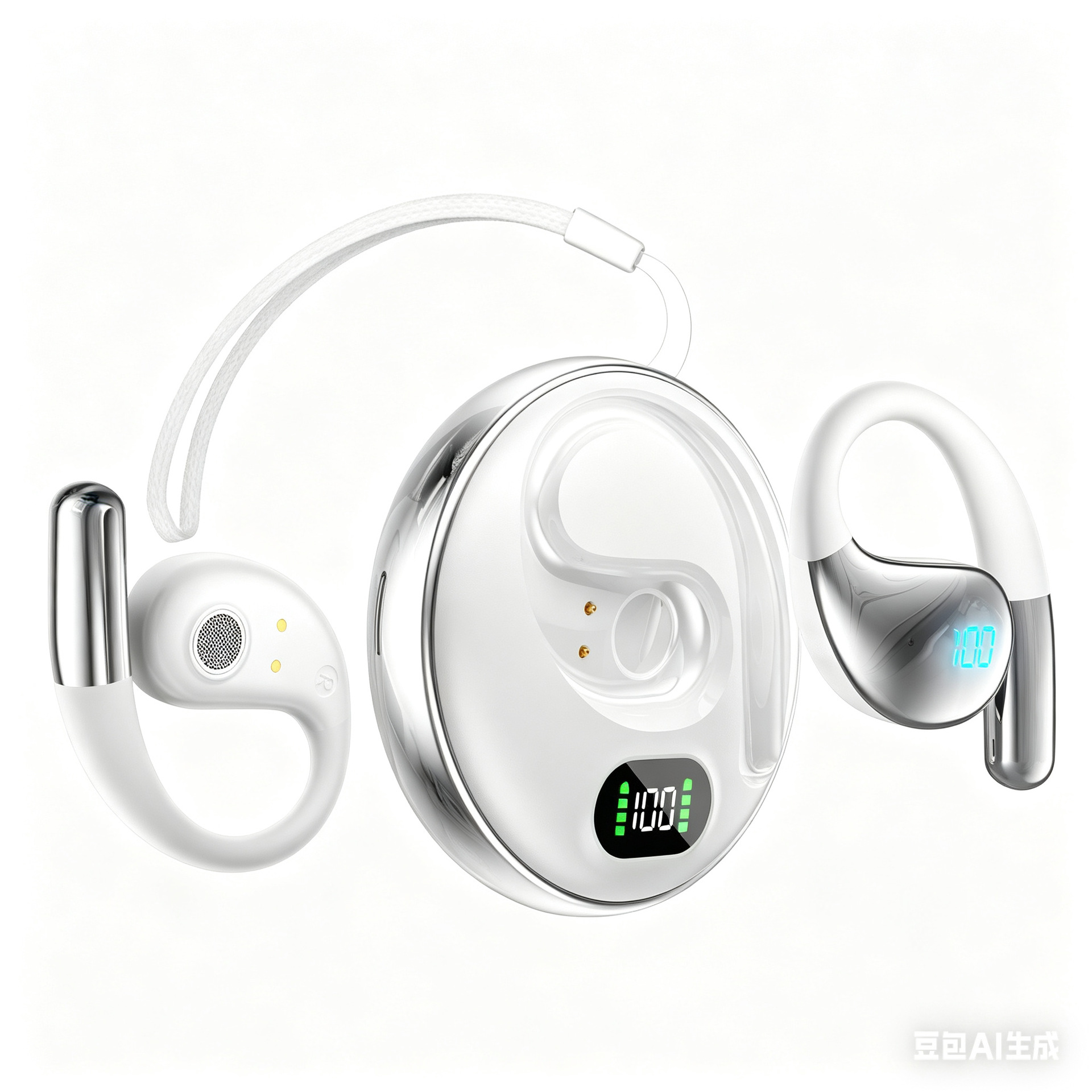 Orejas doradas colgantes inalámbricos auriculares bluetooth con reducción de ruido auriculares deportivos estéreo ligero y cómodo adaptado para múltiples dispositivos Specification image