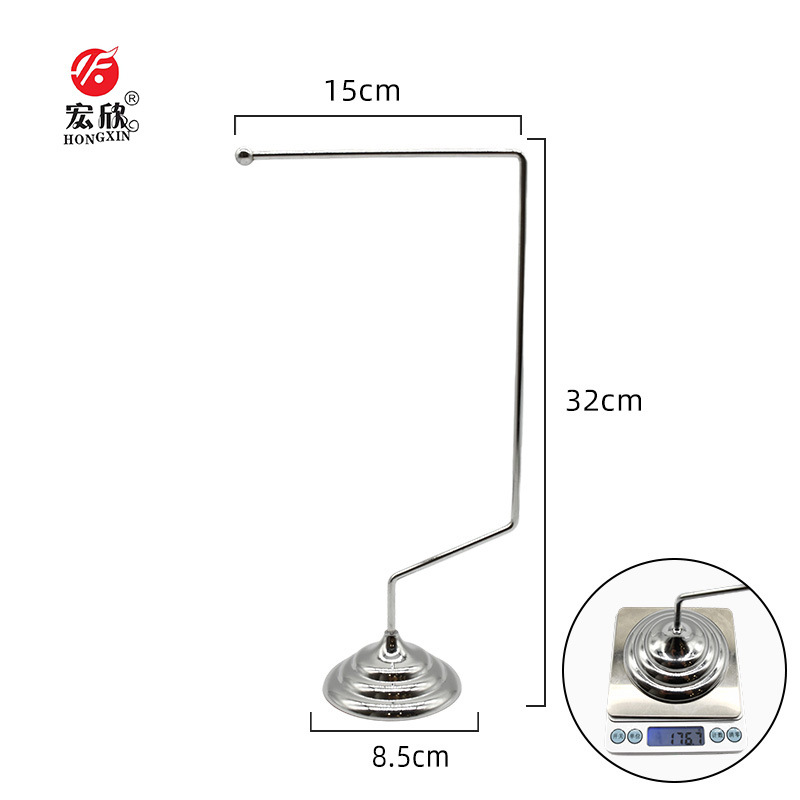 Cross-border curved pole, metal stainless steel desktop flagpole, office desk, conference table, small red flag, decorative flag details Picture