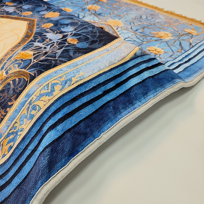 New 8cm thick Amazon cross-gift scene prayer carpet living room prayer and thick prayer velvet printed cushion details Picture