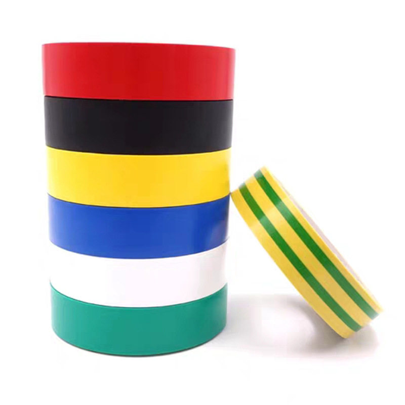 定制pvc电工胶带高粘黑彩色电胶布环保阻燃电线电缆电气维修绝缘白底实物图