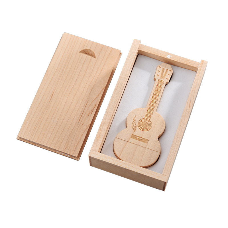 Wholesale wooden USB flash drives of 32g high-speed personalized guitars, corporate gifts, advertisements, 64g car USB flash drives in stock Item Picture