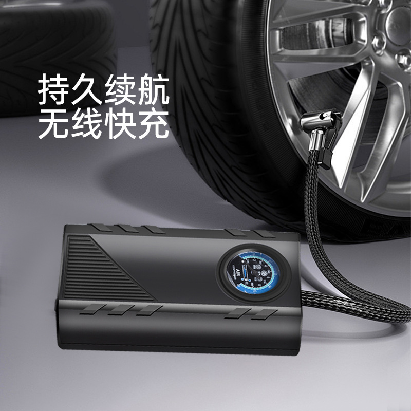 Portable car air pump, car tire air pump, motorcycle and bicycle electric air pump with pressure gauge Specification drawing