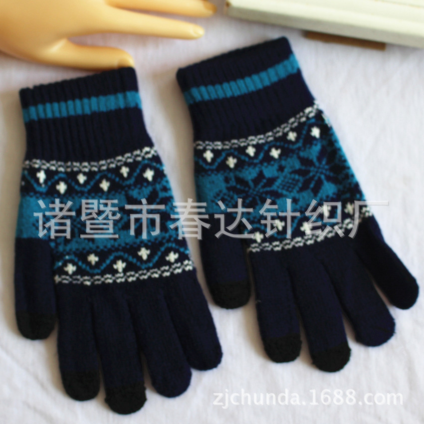 Wholesale of Korean winter fleece and thickened warm gloves, double-layer printed gloves for babies and children, and knitted gloves for students Specification image