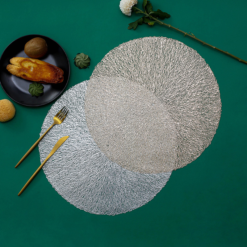 PVC餐垫镂空设计爆炸丝餐垫欧式风格餐厅酒店餐桌装饰隔热餐垫