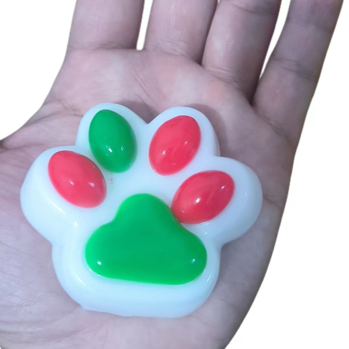 工厂直销TPR软胶圣诞中号猫掌猫爪捏捏乐萌宠大团子卡通减压玩具产品图