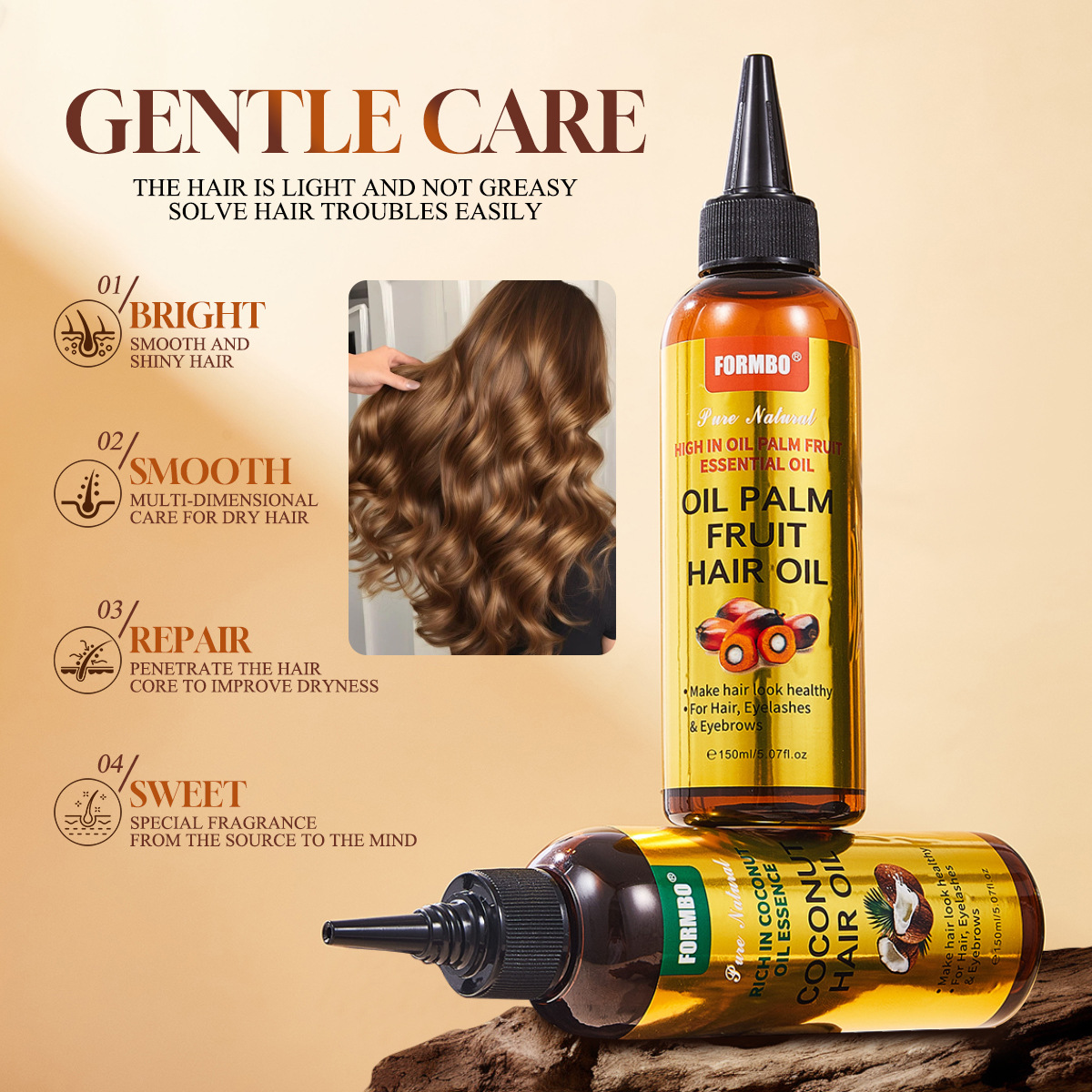 【 Cross-border Exclusive Supply 】FORMBO Hair Essential Oil Softens hair strands with luster and improves frizz. Wholesale of Hair essential oil Specification image