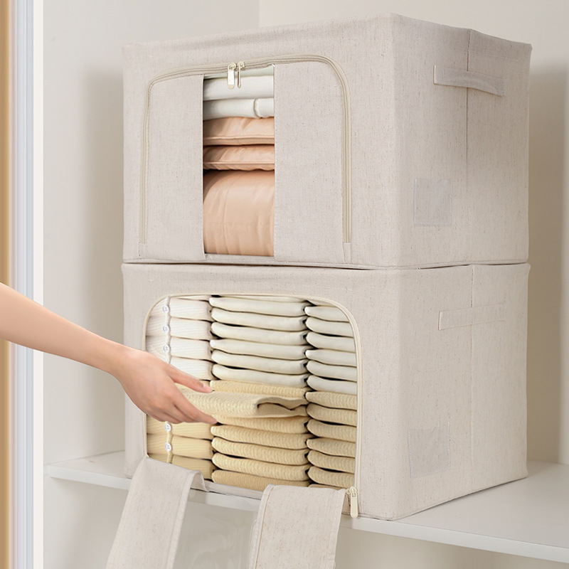 Tianshan cotton abona case tela plegable arroz blanco dormitorio caja de almacenamiento de ropa caja de almacenamiento de ropa grande al por mayor