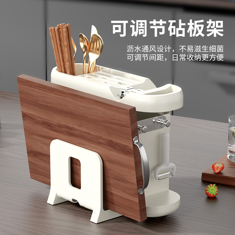The multi-functional kitchen knife rack and storage rack comes with a whetstone to place kitchen knives, chopsticks, pot LIDS and cutting boards Application Scenario