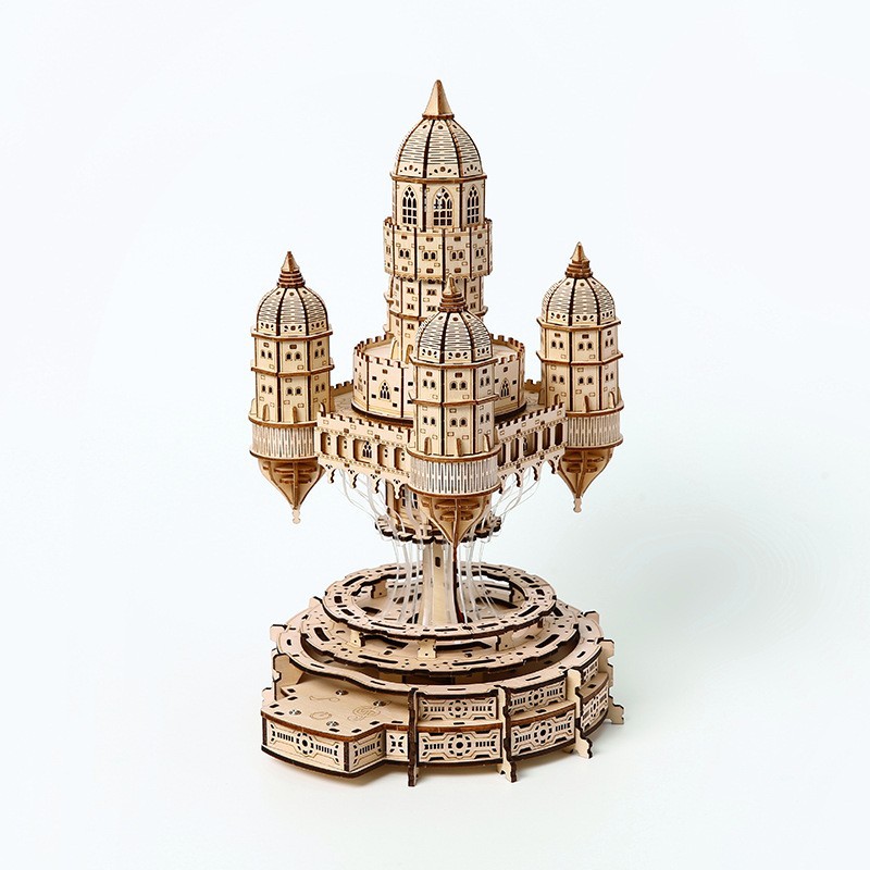 Cross-border bestseller "Sky City with Lights" 3D stereoscopic puzzle assembly wooden model educational toy creative display piece Application Scenario