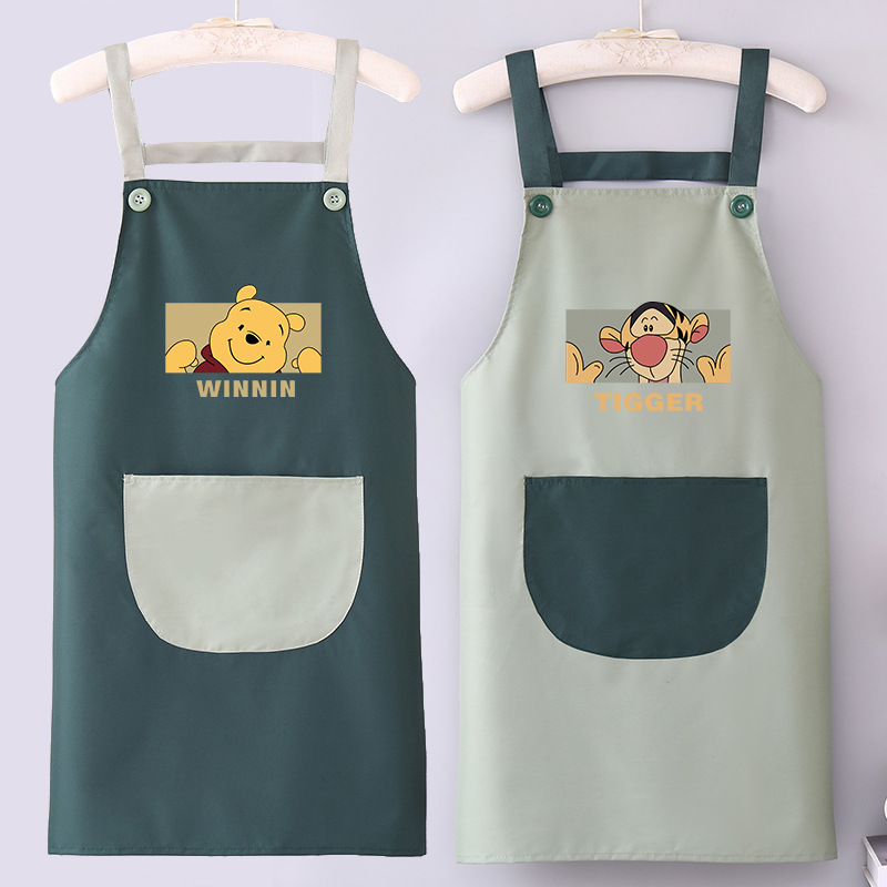 家用厨房围裙新款时尚网红女洋气防水防油围腰卡通做饭工作服定制