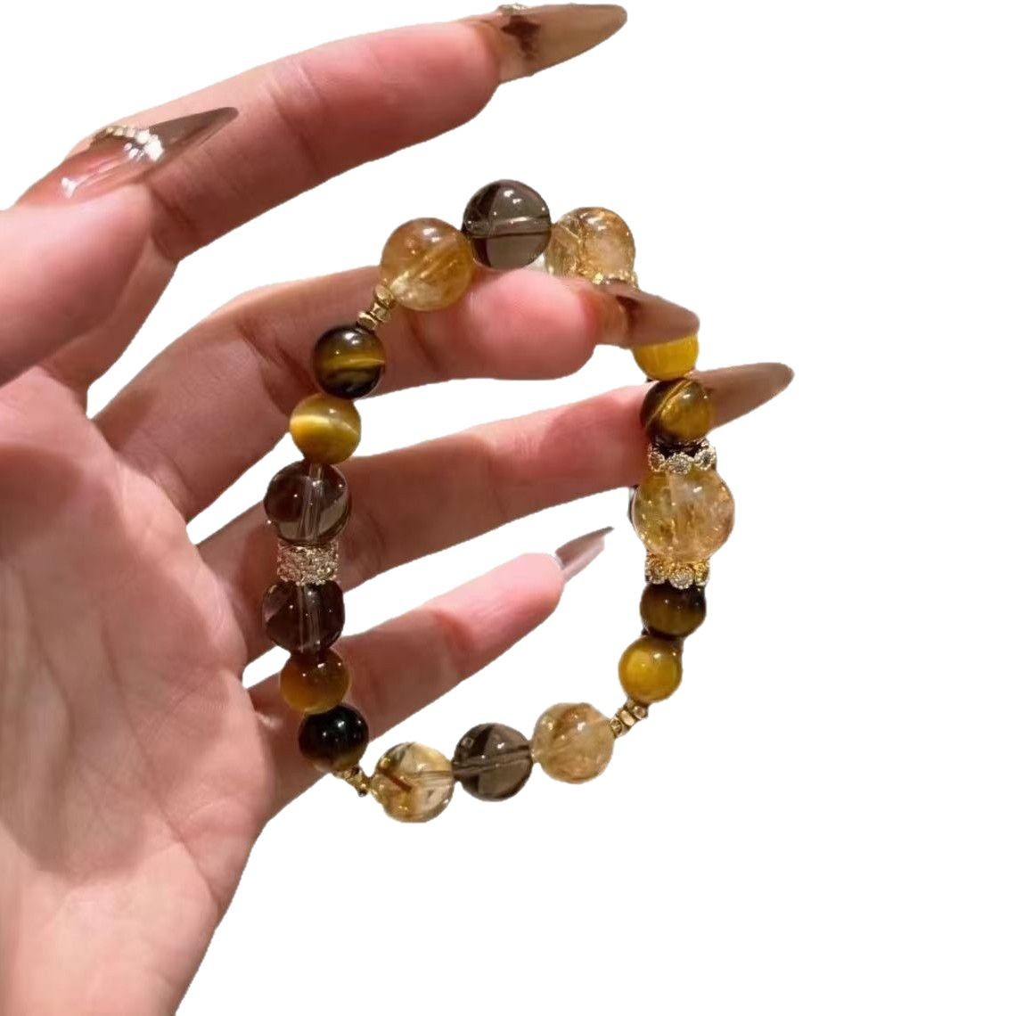 Jinba Da Comprehensive natural yellow tower Crystal Golden Tiger Eye Yellow crystal original Design bracelet Tea crystal White Crystal bracelet Item Picture