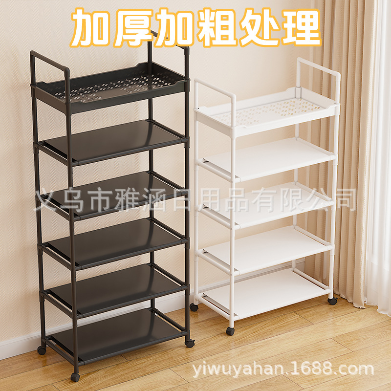 跨境多层收纳置物鞋架可移动客厅置物架书架多功能防尘鞋架储物架详情图2