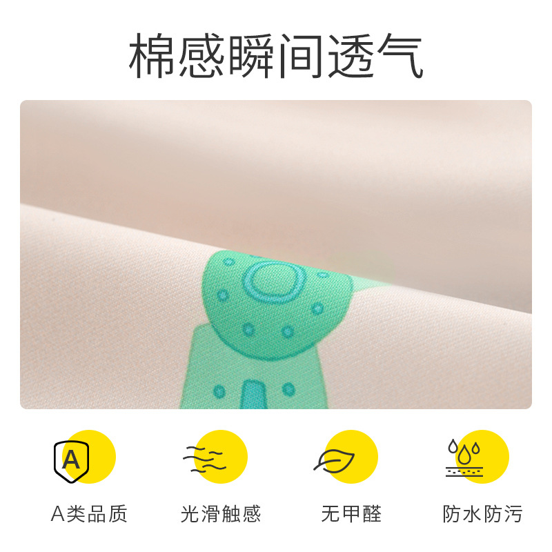 Children's protective covers are waterproof and dirt-resistant. They are worn on the outside. Babies wear them backwards. Boys and babies eat in bibs. Girls wear drawing aprons Application Scenario