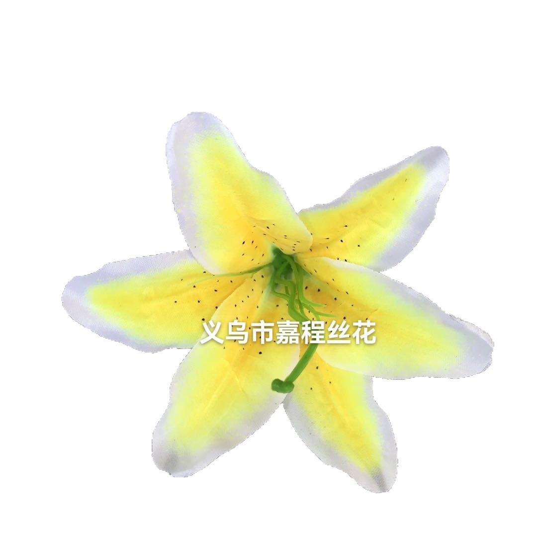 13公分仿真百合花清明花仿真花绢花塑料花假花祭祀花白底实物图