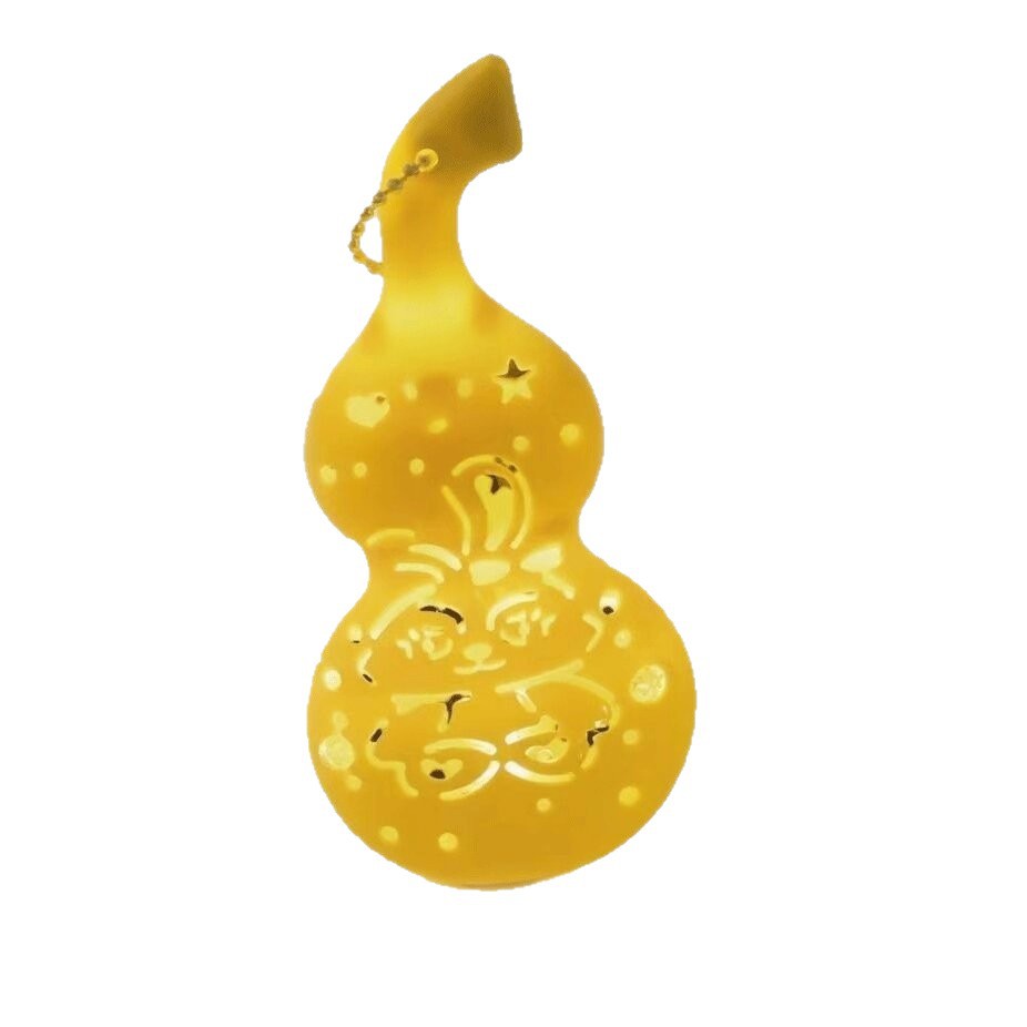 新款儿童手提发光葫芦灯笼 镂空发光 节日活动装饰礼品批发白底实物图