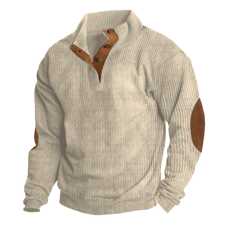 New cross-border men's outdoor jackets for autumn and winter, Amazon corduroy casual stand-up collar long-sleeved sweatshirts in stock details Picture