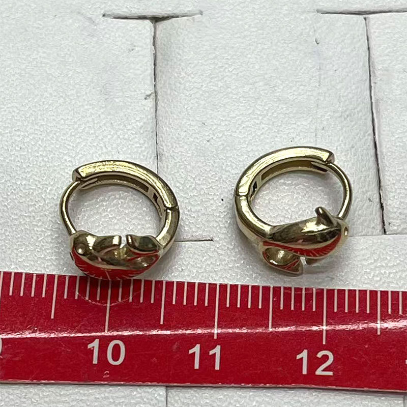 Cross-border bestsellers, Instagram-style earrings, versatile, simple and fashionable, golden earrings, round gold-plated earrings Specification image