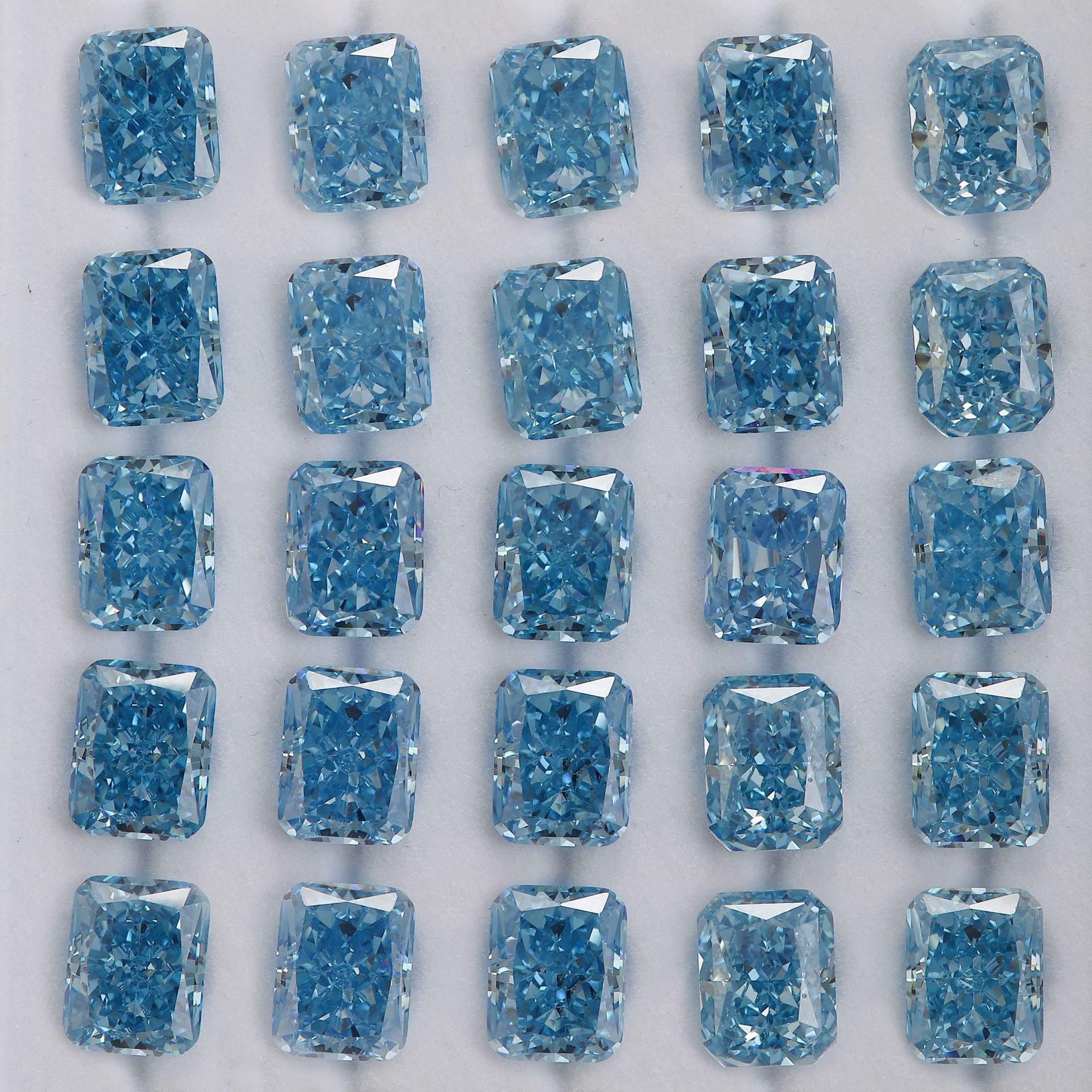 Sky Blue ice flower cut Zircon rectangular chamfered bare stone jewelry inlay manufacturer wholesale artificial cubic oxidized zircon Application Scenario
