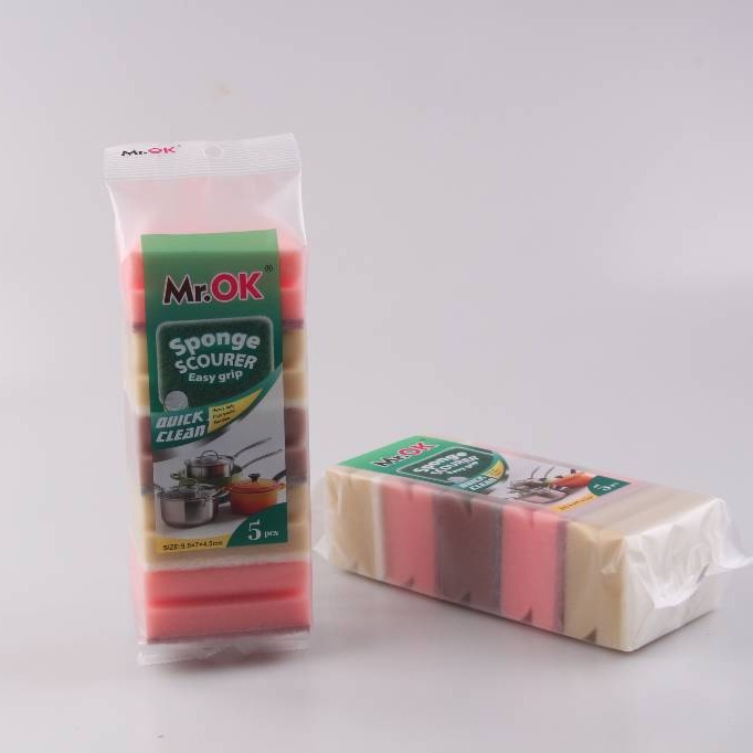 Mr.OK factory direct supply sponge scouring pads, double-sided cleaning sponges, kitchen cleaning sponges, dishwashing sponges, pot scrubbing sponges details Picture