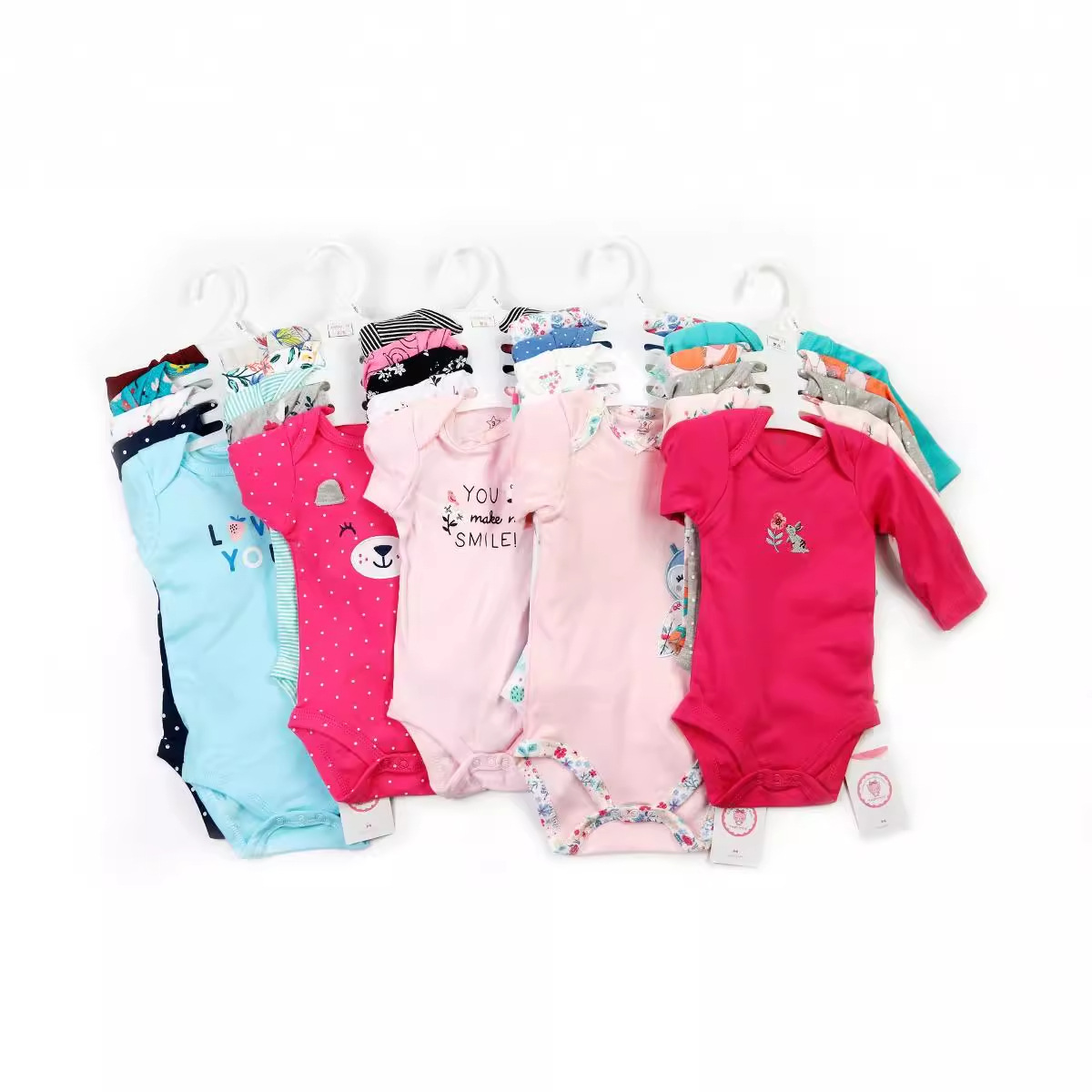 2025外贸patpat婴幼儿童装批发长袖包屁衣5件套双面布婴儿衣服