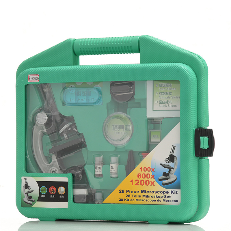 Upgraded children and students microscope, 1200x laboratory microscope equipment toolbox, microscope set details Picture