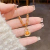 A new autumn and winter fashion, light luxury, versatile beaded and diamond-encrusted gourd pendant necklace with a unique and simple design sense collarbone chain Application Scenario