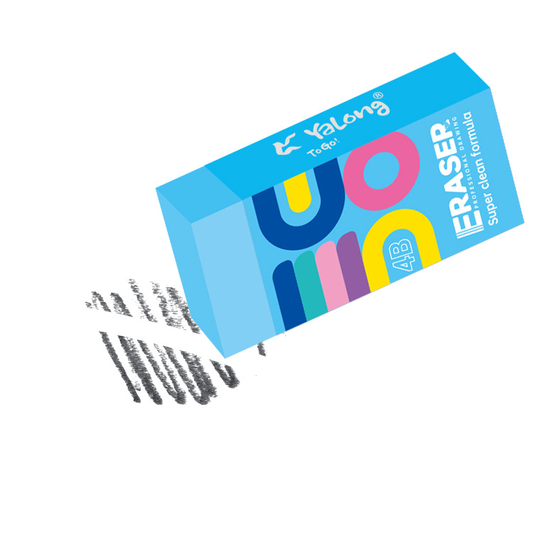 Yalong Cross-border Student Wholesale 4B special erasers, TPR material rubber square erasers, stationery and school supplies Item Picture
