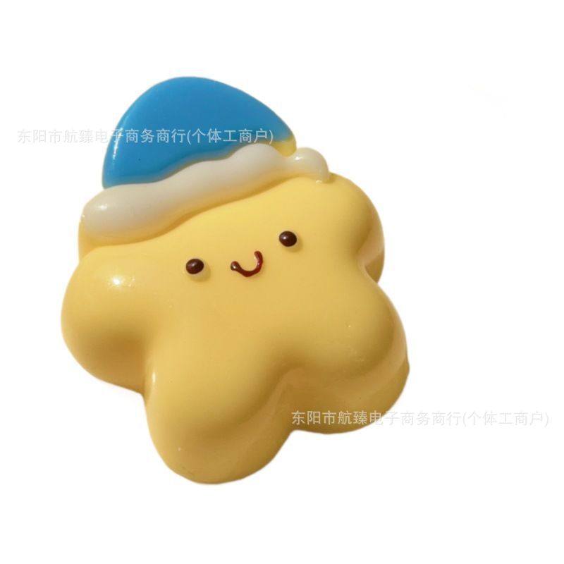 Cute sleeping cap star mud style stress-relieving toy, Good night five-pointed star stress-relieving toy, stress-relieving kneading fun Item Picture
