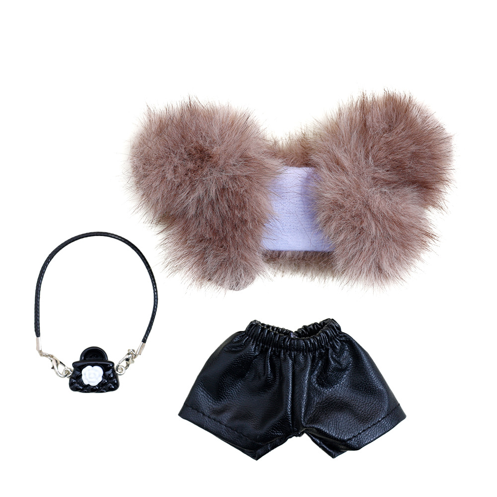 New mink fur doll dress winter outfit set zsiga labrador doll trendy fur clothing Item Picture