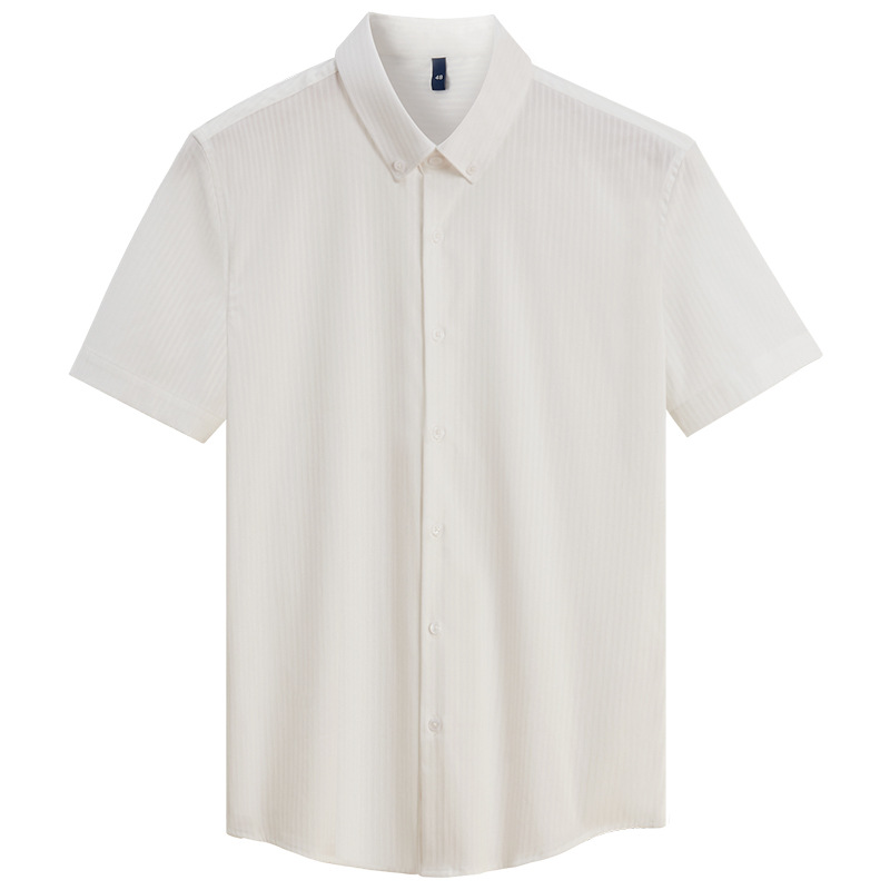 Custom-made short-sleeved shirt for men, casual formal wear, business light luxury, high-end work men's top, white shirt Item Picture