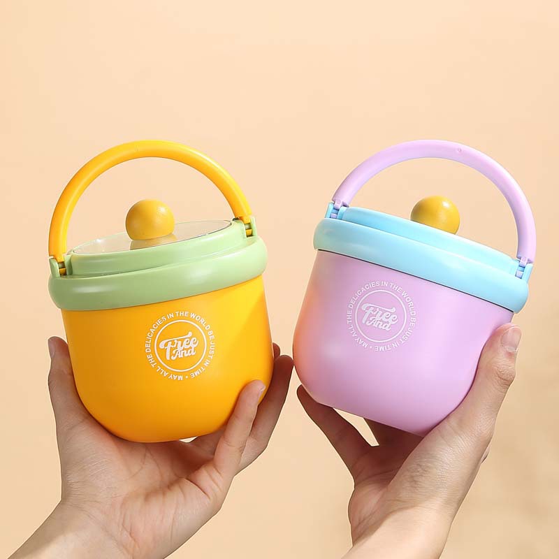 304 stainless steel portable milk cup with handle, covered spoon, breakfast cup, oat cup for students and office workers Application Scenario
