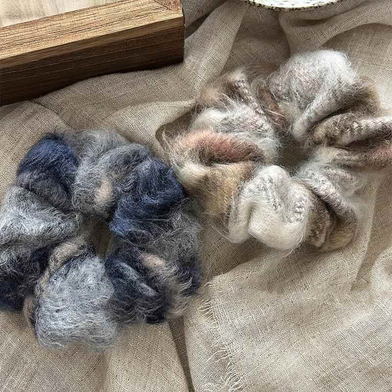 Korean autumn and winter versatile, fluffy large intestine hair band women's headwear, bun hairstyle trendy retro hair rope women's hair accessory